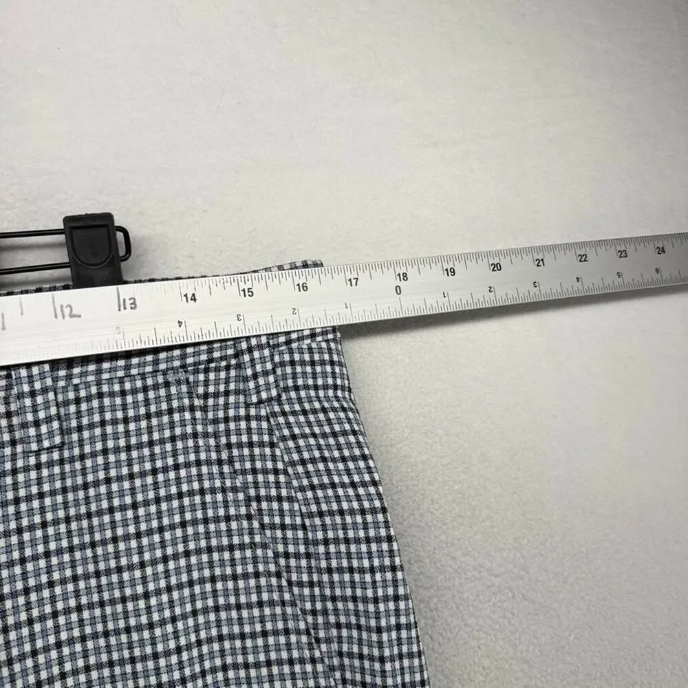 Vintage 70s Slacks Men's 33x31 Blue White Houndstooth Flared Wide leg Rockabilly - Picture 3 of 10
